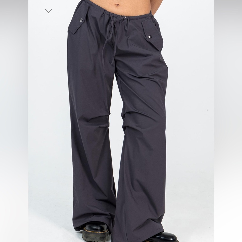 Princess Polly Snow Parachute Pants Slate